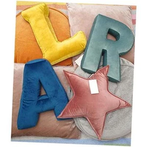Velvet Letter Pillow Soft Initial Throw Cushion Decorative Alphabet Kids Room - Picture 1 of 6