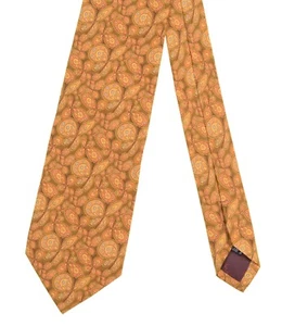 Corbata Salvatore Ferragamo Verde Amarillo Silenciado Mariposa Estampado 100% Seda - Imagen 1 de 6