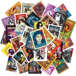 50 Pcs Rock Random Cool Vinyl Decal Graffiti Sticker Bomb Skate Laptop Guitar UK - Picture 1 of 12
