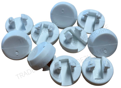 10 X White Round UPVC Drainage Cap Round Face Drain Covers For Windows Doors • 2.84€