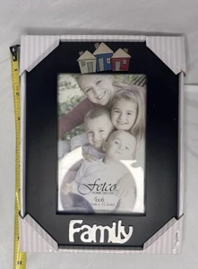 FETCO “Family” 4x6 Black Wooden Photo Frame Rectangular Sentimental Decor - Picture 1 of 4