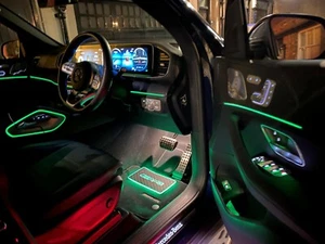 fits AMG MERCEDES MAT CAR FLOOR LED MAT 2 PCS MOOD AMBIENT LIGHTING - Picture 1 of 11
