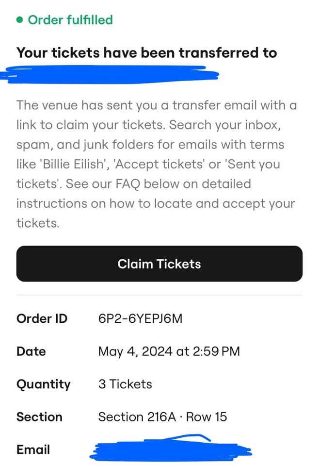 Billie Eilish tickets Philadelphia Wells Fargo center october 5th - Image 1 of 1