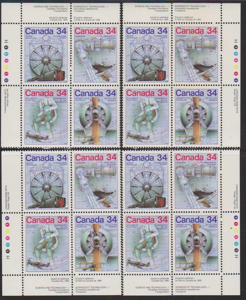 1986 Canada SC# 1102a - Canada Day - Set of 4 Plate Blocks M-NH Lot # 1843 - Image 1 of 1