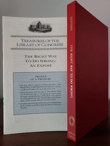 Easton Press The Right Way To Do Wrong RARE Harry Houdini Library of Congress - Picture 1 of 14