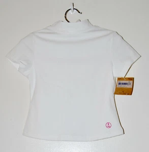 NWT Lands' End Little Girl's White Mock Neck SS Rash Guard Swim Top sz 4 S - Picture 1 of 9