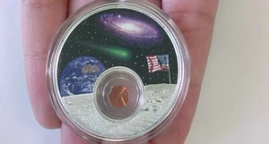 2019 The Moon Landing Series 50TH Anniversary 1oz .999 Silver Coin W/ BOX+COA - Picture 1 of 4