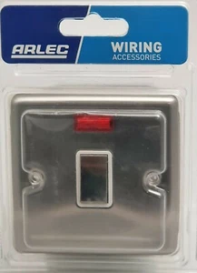 ARLEC SCREW METAL 20A 1 GANG DP SWITCH WITH NEON - STAINLESS STEEL FOR COOKERS E - Picture 1 of 2