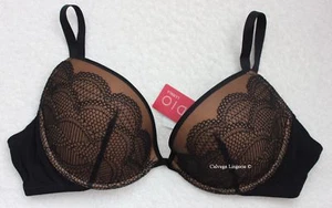 Nwt La Perla Studio 905780 " Camelia " Plunge Push-Up Demi Spitzen Bh ,Black,34D - Picture 1 of 8