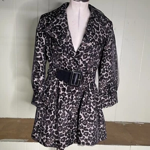Clara SunWoo Leopard Belted Coat Women’s Size Medium - Picture 1 of 8