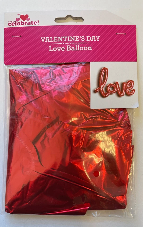 爱气球横幅 37 英寸 x 25 情人节淋浴订婚照片道具红色 — 第 1/1 张图片