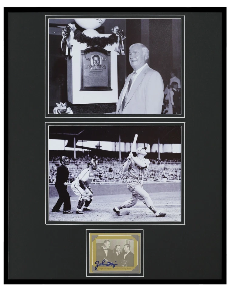 Johnny Mize Signed Framed 16x20 Photo Set JSA Yankees - Image 1 of 2