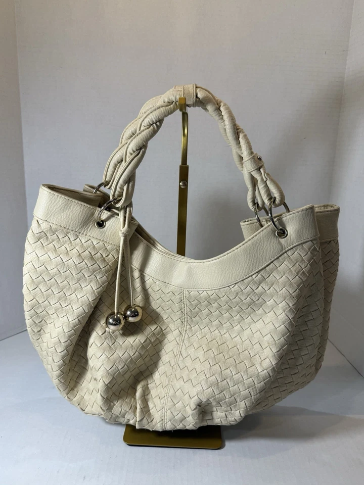 Bolso Cubo Tejido LOEFFLER RANDALL para Target Marfil Tejido Cartera Usado Dos Veces Foto 1 de 4