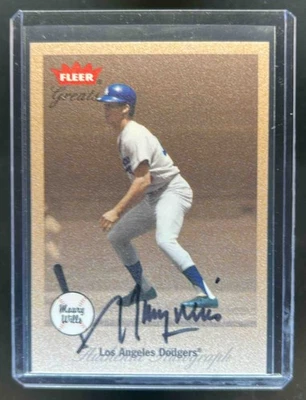 2002 Fleer Greats of the Game Maury Wills 签名 #NNO 道奇队 — 第 1/2 张图片
