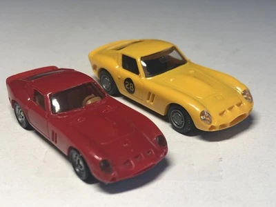 LOT 2 INCH 1968 Ferrari GTO Rally Praline & Monogram 1/87 H0 Plastic Mint Loose - Image 1 of 4