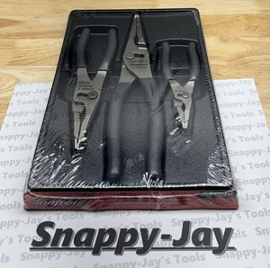 Snap-On Tools TITANIUM 3pc Soft Grip Long Nose Slip Joint Pliers Set PL3LNSJCFDT - Picture 1 of 6
