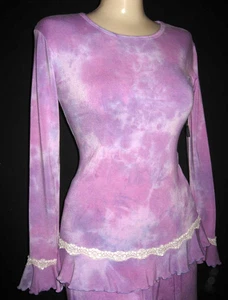 Top Lencería Claire Pettibone Púrpura Manga L/S Borde de Encaje Neiman M 36 Nuevo Sin Usar - Imagen 1 de 11