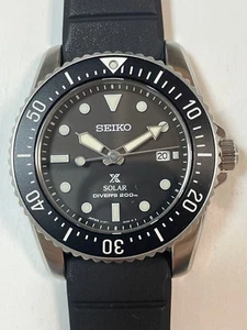 Seiko Prospex Divers Scuba V147-0CS0 Solar 200m Sapphire Black Dial Rubber Strap - Bild 1 von 8