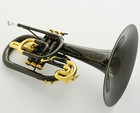 Professional Black nickel 24K Gold Marching Mellophone F Key New