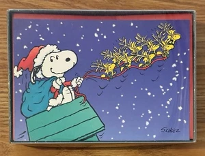 20 Vintage Hallmark Boxed CHRISTMAS Cards SANTA SNOOPY & Woodstock NEW - Picture 1 of 3