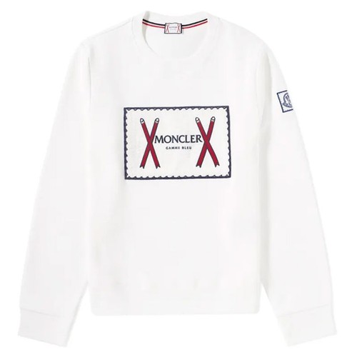 Felpa Moncler Gamma blu logo patch bianco 80112 00 80374 001 134665660