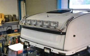 Stainless Steel Roof Bar + Flush LED +Rectangle Spot For Scania 4 Series Topline - Picture 1 of 8