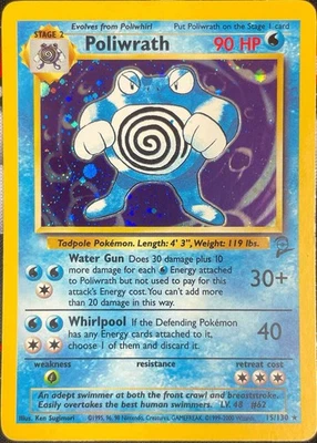 Poliwrath 15/130 Base Set 2 Holographic LP Condition - See Pictures! - Image 1 of 2