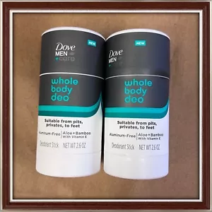 2X Dove Men + Care Whole Body Deo Stick Men's Deodorant Bamboo & Aloe 2.6 oz ea. - Picture 1 of 2