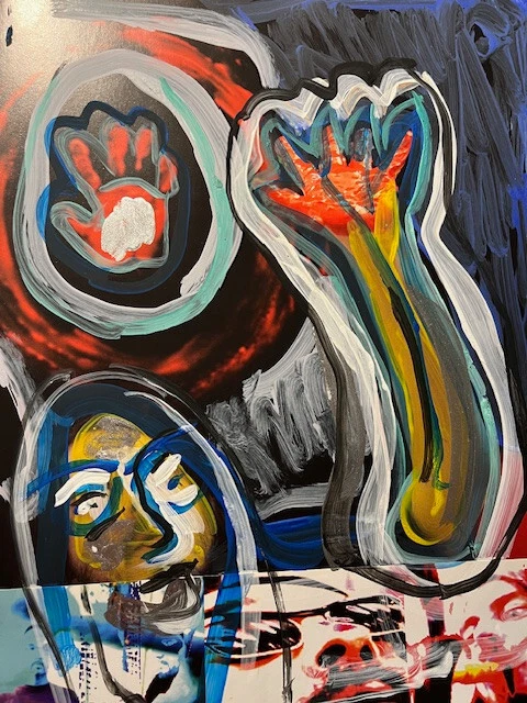 Malerei   Pop Art  Acryl/Foto auf Papier Mann  Expressionismus Paar Artbrut Hand - Bild 1 von 1