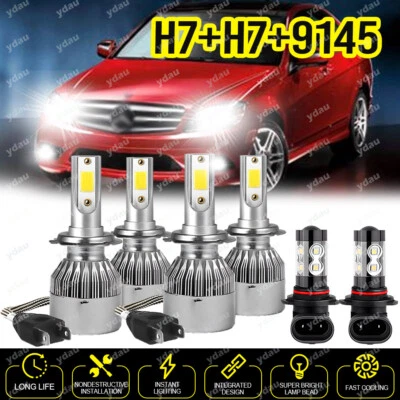 For Mercedes-Benz C230 2002-2006 2007 6x Combo LED Headlight Fog Light Bulbs - Image 1 of 4