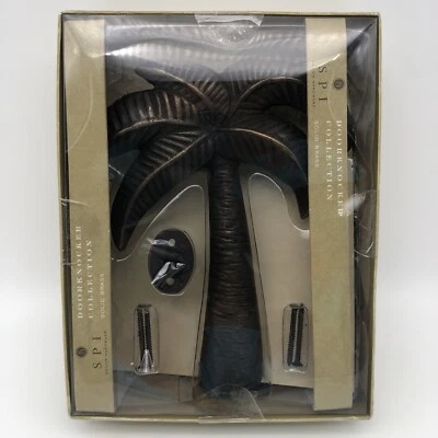 Llamador de puerta de palmera de latón macizo de SPI acabado latón y bronce Foto 1 de 4