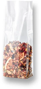 100 Teetüten 100 Gr. transparent Blockbodenbeutel Klarsichtbeutel Teeverpackung - Bild 1 von 3