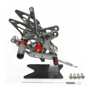 Juego de estriberas ajustables juego trasero estriberas KAWASAKI ZX6R 2015 2016 2017 GY - Imagen 1 de 8