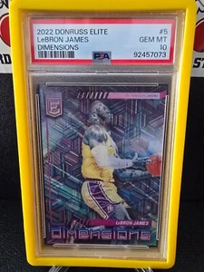 2022 Donruss Elite Dimensions LEBRON JAMES #5 PSA 10 Gem Mint - Picture 1 of 2