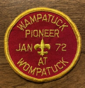 Parche vintage BSA Boy Scouts Wampatuck Pioneer enero 1972 A8 - Imagen 1 de 12
