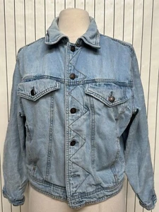 Arizona Jean Co Trucker Jacket Mens Blue Denim Medium Wash Button Front Size M - Picture 1 of 6