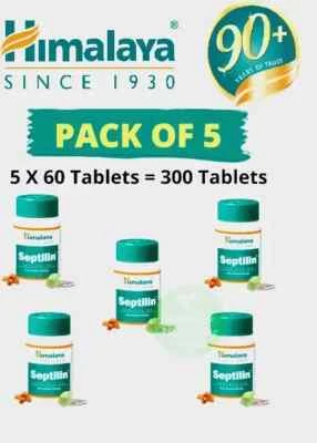 5 x Himalaya Septilin 300 compresse, erbe pure scadenza marzo 2027