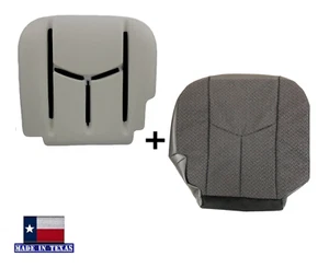 2003 - 2007 Chevy Silverado WT Dark Gray Cloth Driver Seat Cover & Cushion Foam - Picture 1 of 8