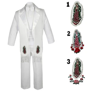 Baby Toddler Boy Christening Baptism Formal Tail White Tuxedo Suit Stole Sm-20 - Picture 1 of 8