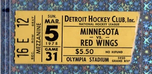 Dennis Polonich fights Tom Younghans Ticket Stub 3-5-1978 North Stars Red Wings - Picture 1 of 2