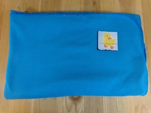 FLEECE Throw Blanket 60x50" SOLID BLUE Polyester Made in India  - Picture 1 of 2