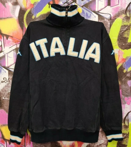Italy National Football Team Soccer Longsleeve Sweatshirt Vintage Kappa Mens XL Cover
