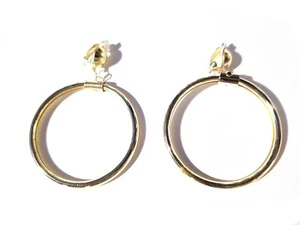 PENDIENTES CON CLIP PENDIENTES DE TUBO AROS GRUESOS TONO DORADO O PLATEADO AROS DE 2,25 PULGADAS - Imagen 1 de 3