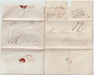 1837 CHATTY E/L EXTRA 1d TO FERRYHILL ABERDEEN & 1839 WRAPPER BOTH EX LIVERPOOL - Picture 1 of 4
