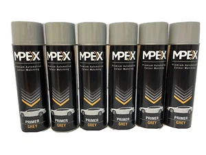 6 x Mpex gris imprimación pintura en aerosol para automóvil preparación multiusos 500 ml lata - Imagen 1 de 8
