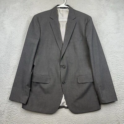 J Ferrar Blazer Mens 42L Gray 2 Button  Business Casual Wedding Office Classic - Image 1 of 4