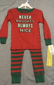 Carter’s Kleinkind Unisex Weihnachten Pyjama "Never Naughty Always Nice" Gr. 18M Neu mit Etikett - Bild 1 von 1
