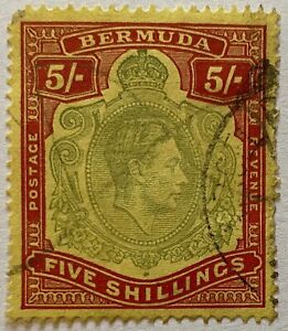 Bermuda Stamp 1938 George VI Five Shilling