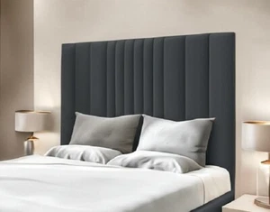 LUXURY NEW CLARENCE BED HEADBOARD IN SOFT PLUSH VELVET FABRIC IN 20" 26"Tall - Picture 1 of 33
