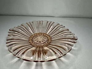 Plato de Caramelo Anchor Hocking De Colección Años 30 Rosa Depresión Vidrio Patrón "Old Café" - Imagen 1 de 4